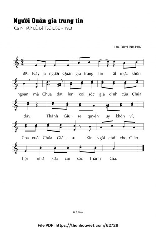 Người quản gia trung tín - Lm. DUYLINH.PHN - trang 1