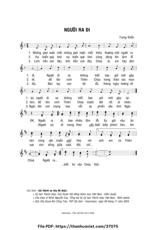 Người ra đi - Lm. Trọng Khẩn - trang 1
