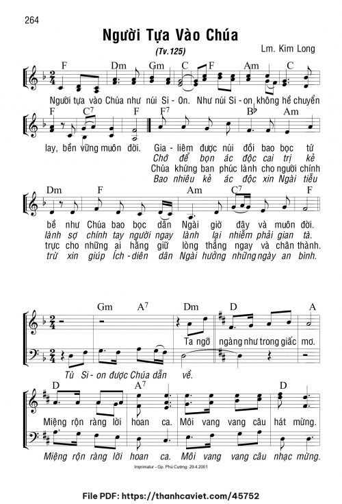 Người tựa vào Chúa - Lm. Kim Long - trang 1