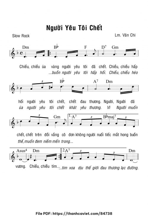 Người yêu tôi chết - Lm. Văn Chi - trang 1