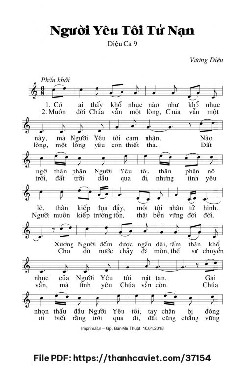 Người yêu tôi tử nạn [Diệu Ca 9] – - Lm. Vương Diệu - trang 1