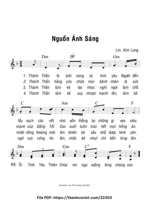 Nguồn ánh sáng - Lm. Kim Long - trang 1