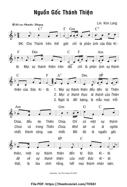 Nguồn gốc thánh thiện - Lm. Kim Long - trang 1