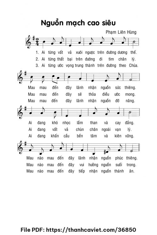 Nguồn mạch cao siêu - Lm. Phạm Liên Hùng - trang 1