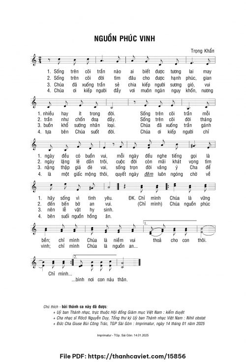 Nguồn phúc vinh - Lm. Trọng Khẩn - trang 1