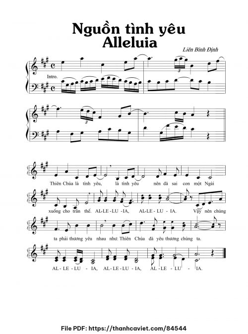 Nguồn tình yêu – Alleluia - Liên Bình Định - trang 1
