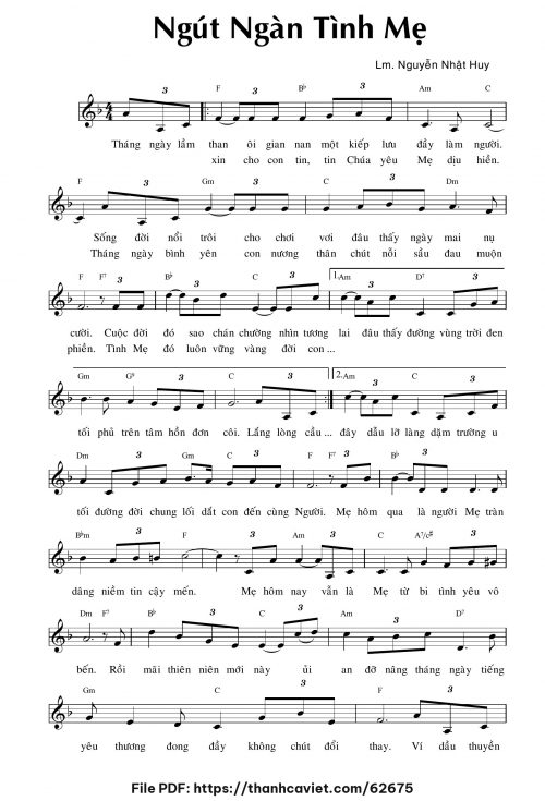 Ngút ngàn tình Mẹ - Lm. Nguyễn Nhật Huy - trang 1