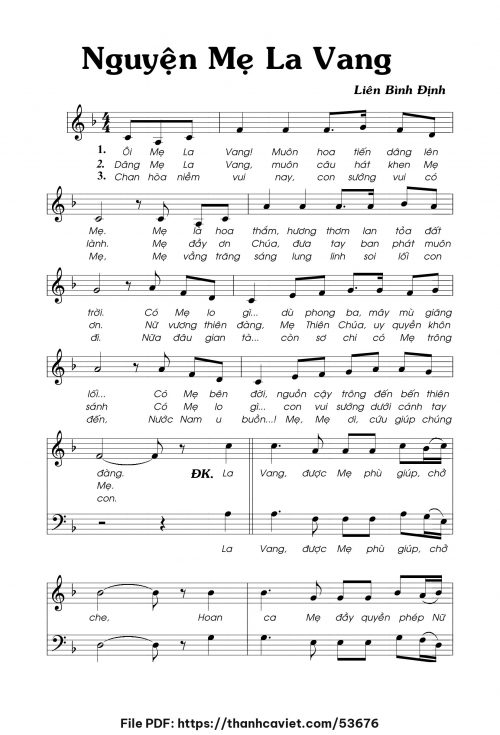 Nguyện Mẹ La Vang - Liên Bình Định - trang 1