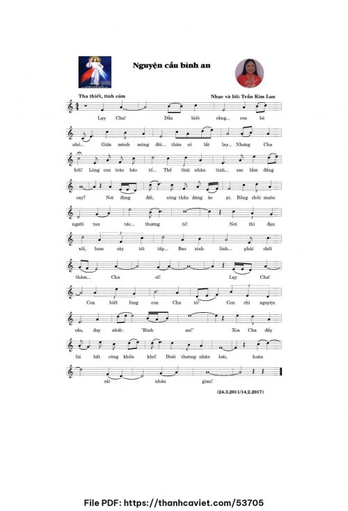 Nguyện cầu bình an - Trần Kim Lan - trang 1