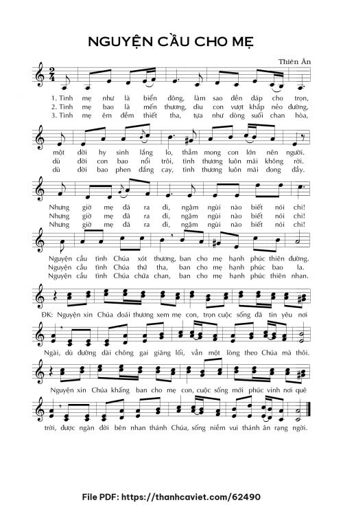 Nguyện cầu cho mẹ - Lm. Thiên Ân - trang 1