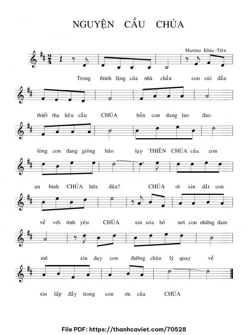 Nguyện cầu Chúa - Martino Khúc Tiên - trang 1