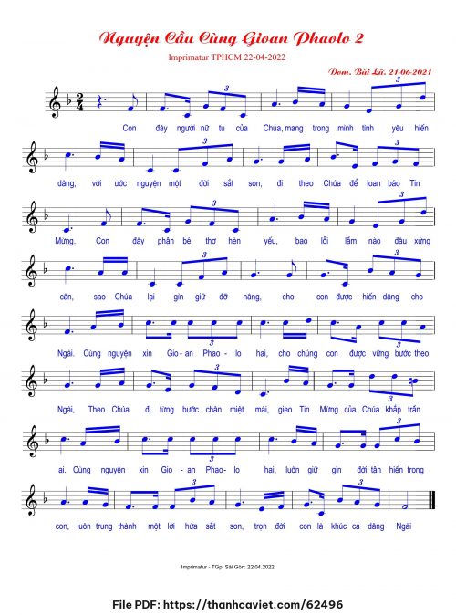 Nguyện cầu cùng Gioan Phaolô 2 - Dom. Bùi Lữ - trang 1