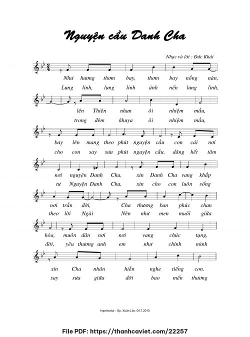 Nguyện cầu dâng Cha - Đức Khải - trang 1