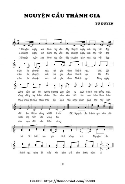 Nguyện cầu Thánh Gia - Lm. Từ Duyên - trang 1