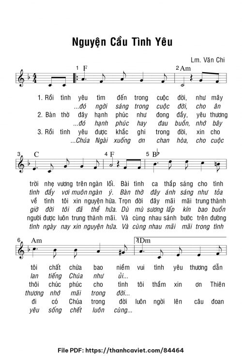 Nguyện cầu tình yêu - Lm. Văn Chi - trang 1