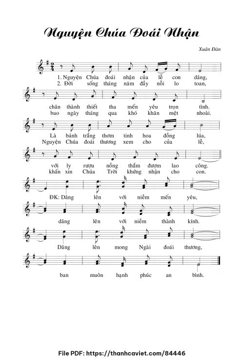Nguyện Chúa đoái nhận - Xuân Đàn - trang 1