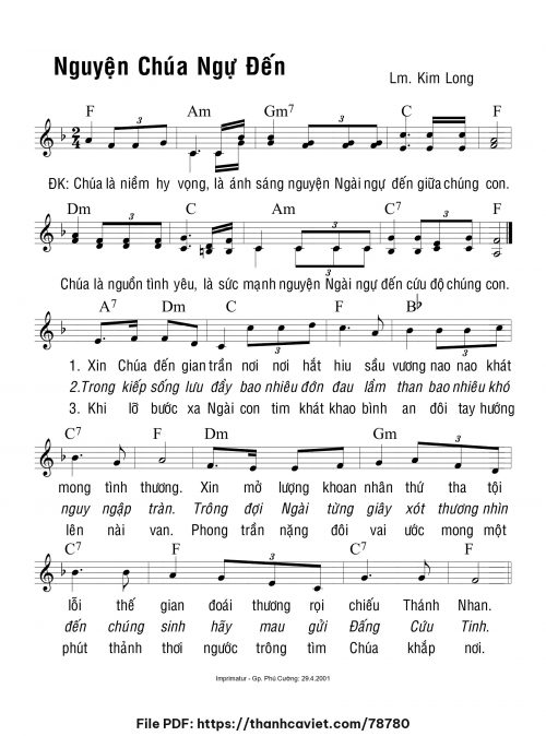 Nguyện Chúa ngự đến - Lm. Kim Long - trang 1