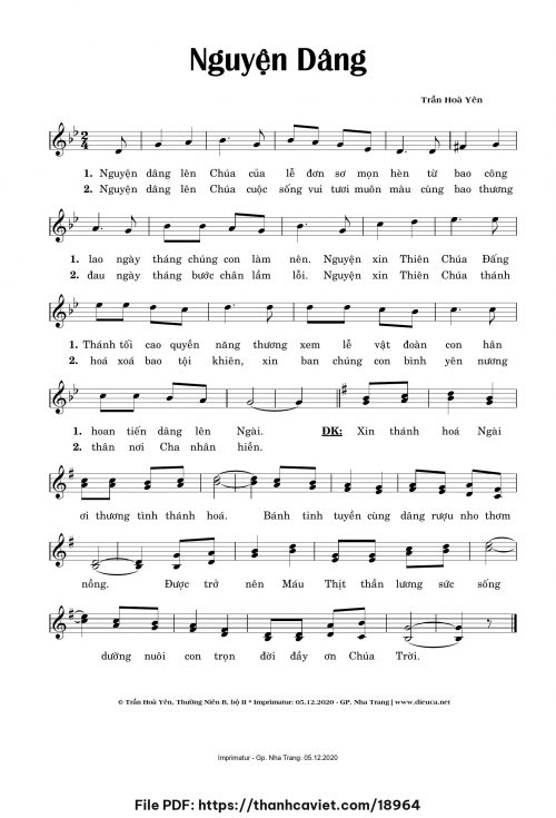 Nguyện dâng - Trần Hòa Yên - trang 1