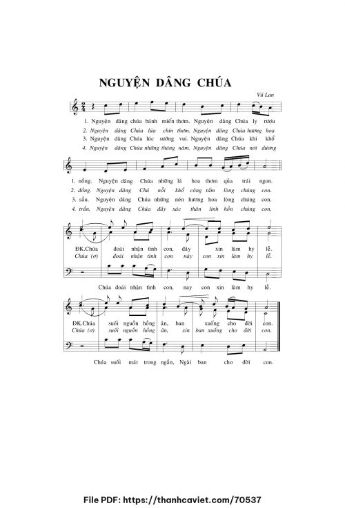 Nguyện dâng Chúa - Vũ Lan - trang 1