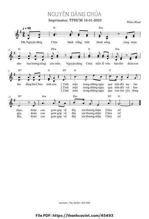 Nguyện Dâng Chúa - Thiên Khuê - trang 1
