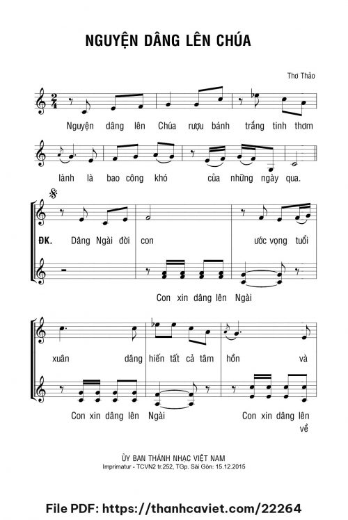 Nguyện dâng lên Chúa - Thơ Thảo - trang 1
