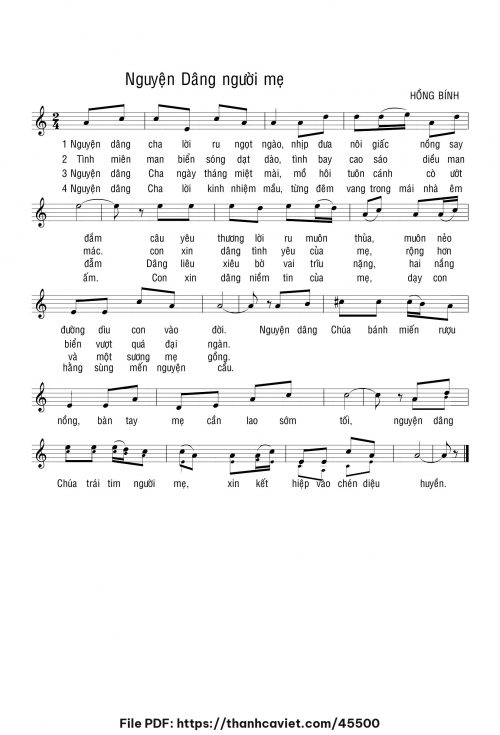 Nguyện dâng người mẹ - Hồng Bính - trang 1