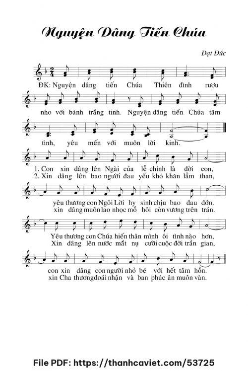 Nguyện dâng tiến Chúa - Đạt Đức - trang 1