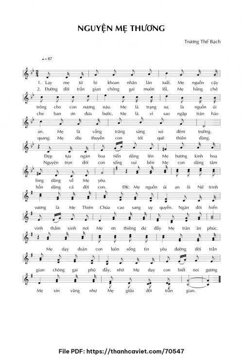 Nguyện Mẹ thương - Trương Thế Bạch - trang 1