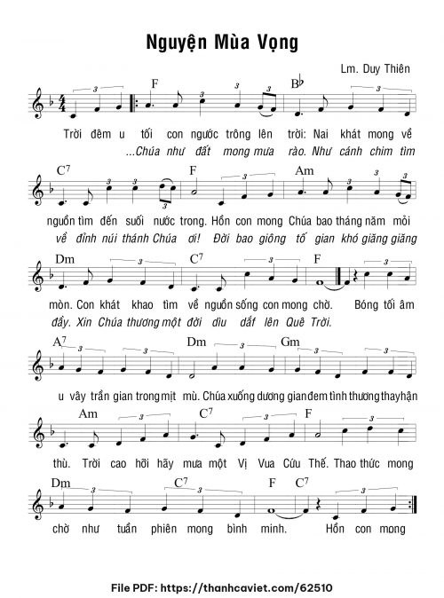 Nguyện Mùa Vọng - Lm. Duy Thiên - trang 1