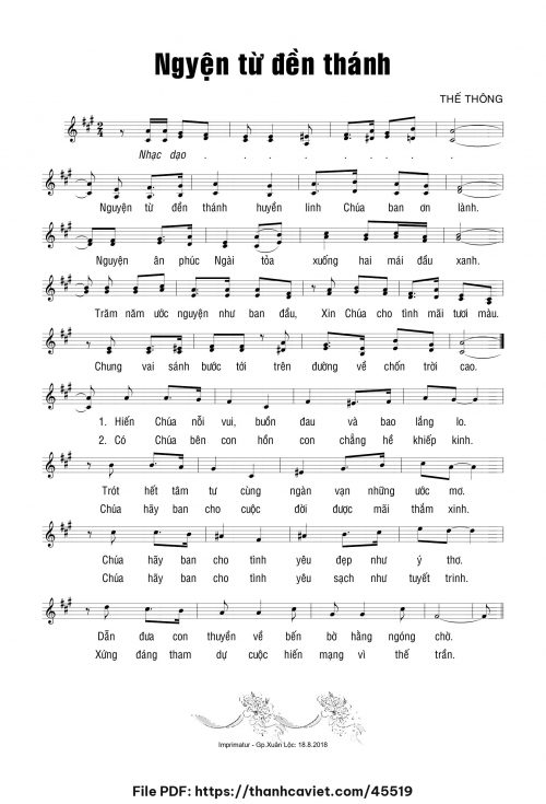 Nguyện từ đền thánh - Thế Thông - trang 1