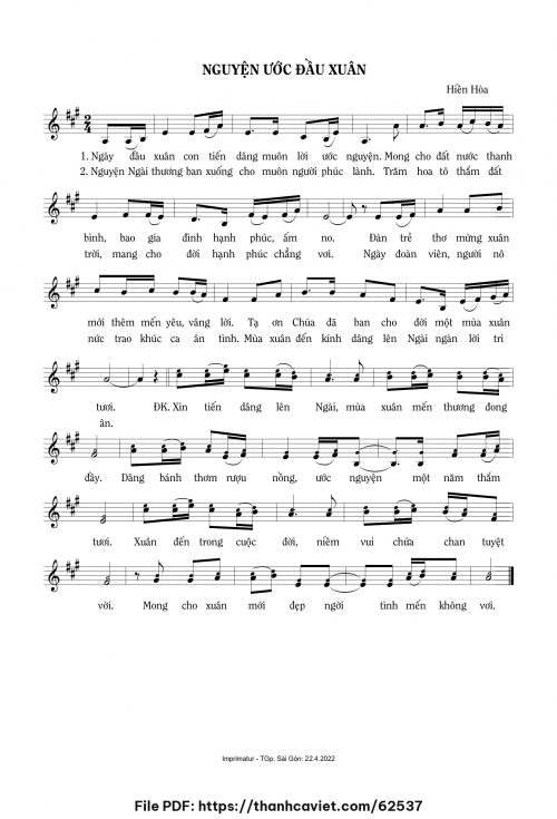 Nguyện ước đầu xuân - Sr. Hiền Hòa - trang 1