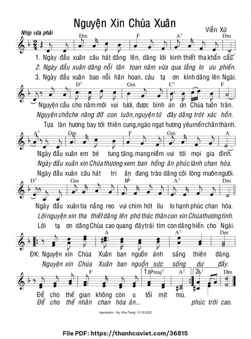 Nguyện xin Chúa Xuân - Viễn Xứ - trang 1