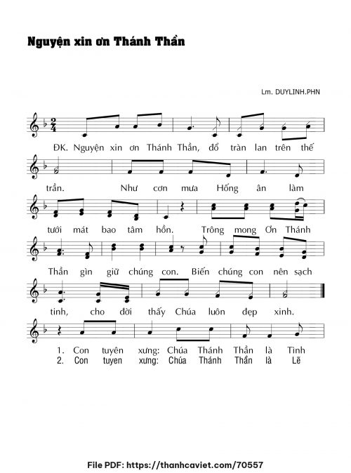 Nguyện xin ơn Thánh Thần - Lm. DUYLINH.PHN - trang 1