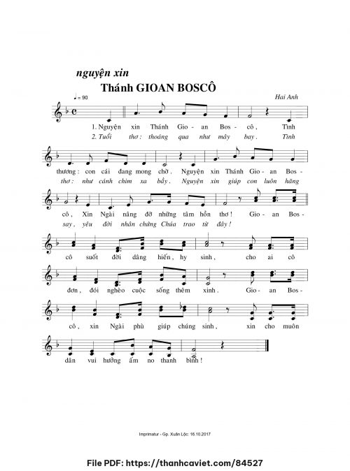Nguyện xin Thánh Gioan Boscô - Hải Ánh - trang 1