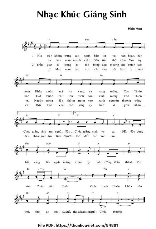Nhạc khúc Giáng Sinh - Sr. Hiền Hòa - trang 1