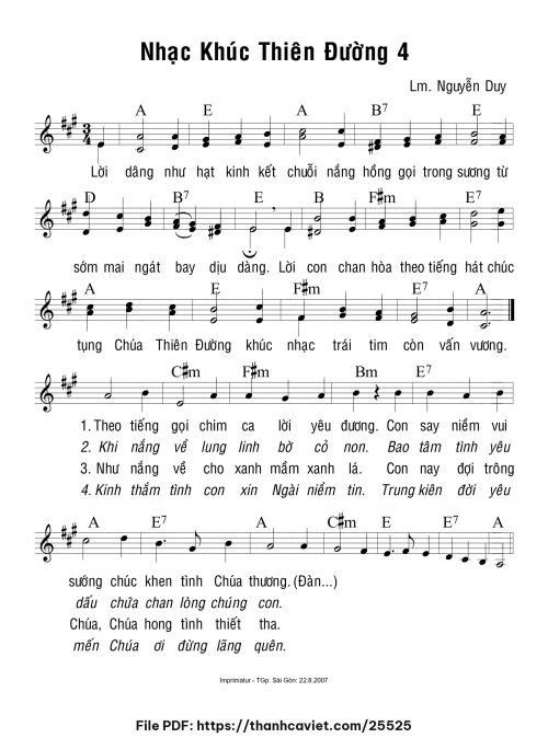 Nhạc khúc thiên đường 4 - Lm. Nguyễn Duy - trang 1