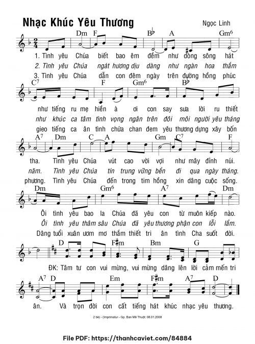 Nhạc khúc yêu thương - Ngọc Linh - trang 1