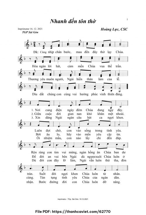 Nhanh đến tôn thờ - Hoàng Lực, CSC - trang 1