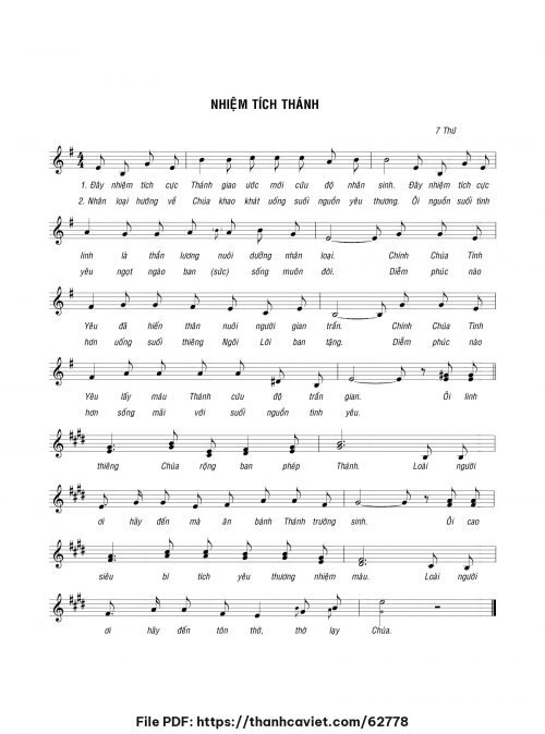 Nhiệm tích Thánh - 7 Thứ - trang 1