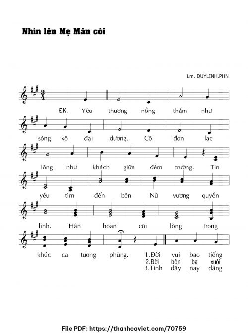 Nhìn lên Mẹ Mân côi - Lm. DUYLINH.PHN - trang 1