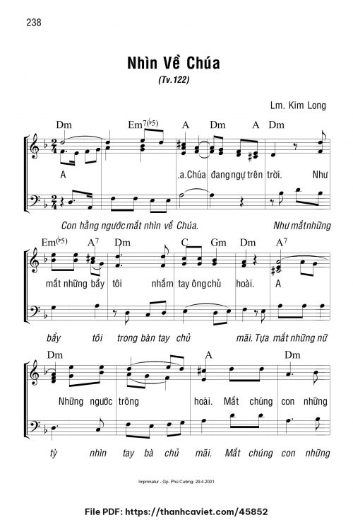 Nhìn về Chúa - Lm. Kim Long - trang 1