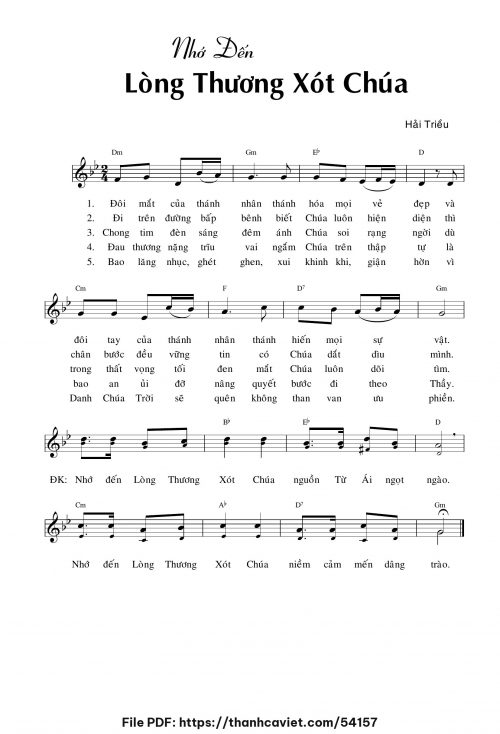 Nhớ đến Lòng Thương Xót Chúa - Hải Triều - trang 1