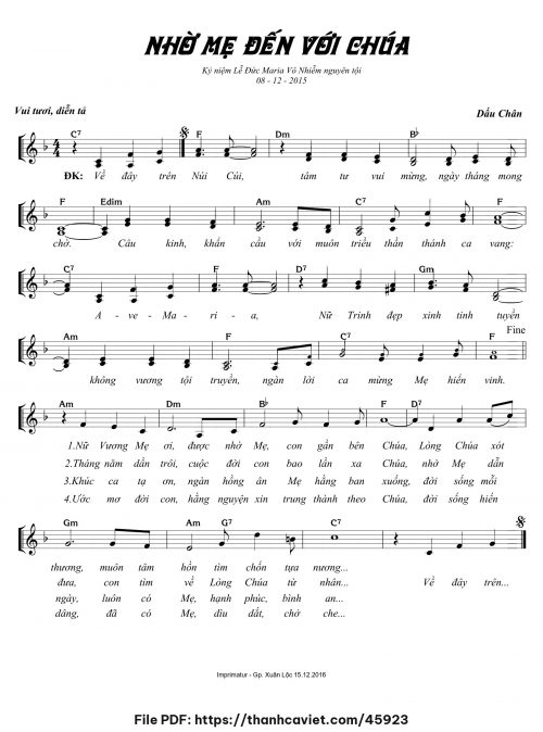 Nhờ Mẹ đến với Chúa - Dấu Chân - trang 1