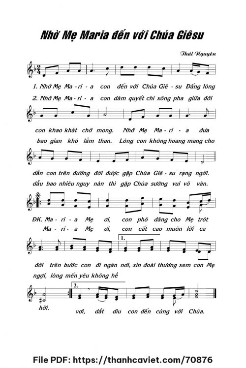 Nhờ Mẹ Maria đến với Chúa Giêsu - Lm. Thái Nguyên - trang 1