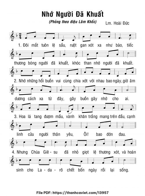Nhớ người đã khuất - Lm. Hoài Đức - trang 1