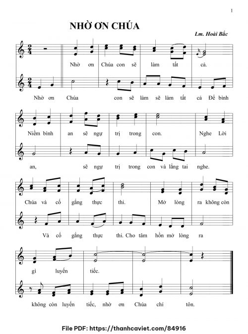 Nhờ ơn Chúa - Lm. Hoài Bắc, OP - trang 1