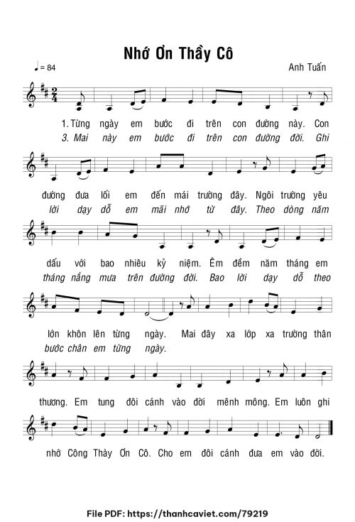 Nhớ ơn thầy cô - Anh Tuấn - trang 1
