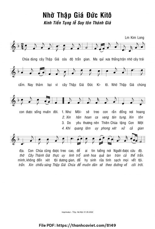 Nhờ Thập Giá Đức Kitô - Lm. Kim Long - trang 1