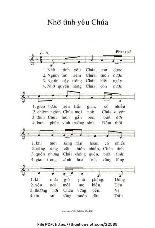 Nhờ tình yêu Chúa - Phanxicô - trang 1