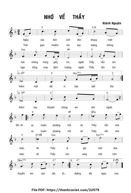 Nhớ về Thầy - Khánh Nguyên - trang 1